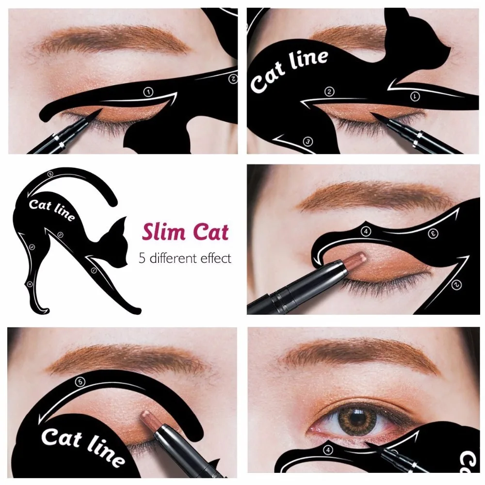 Сексуальная Кошка подводка для глаз трафарет для женщин Cat Line Pro Eye Makeup Tool Eye liner Eye Shadow образец руководства Shaper модель Начинающий эффективный