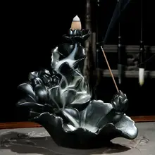 Дымный водопад лотоса обратного потока благовония горелка керамика ароматерапия печи для дома и офиса благовония дорога Ремесла башня Держатель благовоний