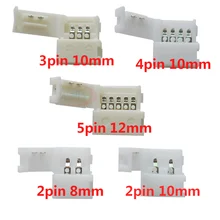 10 шт. 2pin 3pin 4pin 5pin светодиодный зажим разъема, для 5050 3528 3014 Светодиодный Одноцветный/RGB RGBW полосы