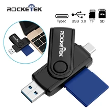 Rocketek type-c usb 3,0 otg телефон Тип c multi 2 в 1 устройство для чтения карт памяти 5 Гбит/с адаптер для SD/TF micro SD компьютерные аксессуары