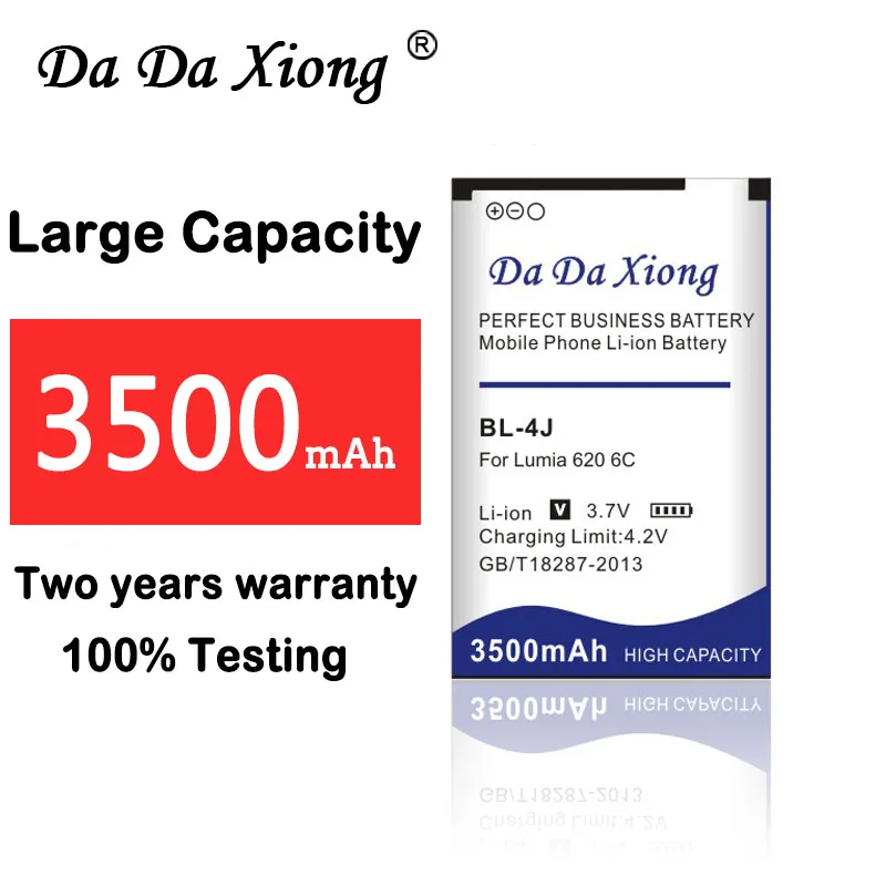 

Da Da Xiong 3500mAh BL4J BL-4J Battery for Nokia Lumia 620 Battery C6 C6-00 Bateria Touch 3G C600