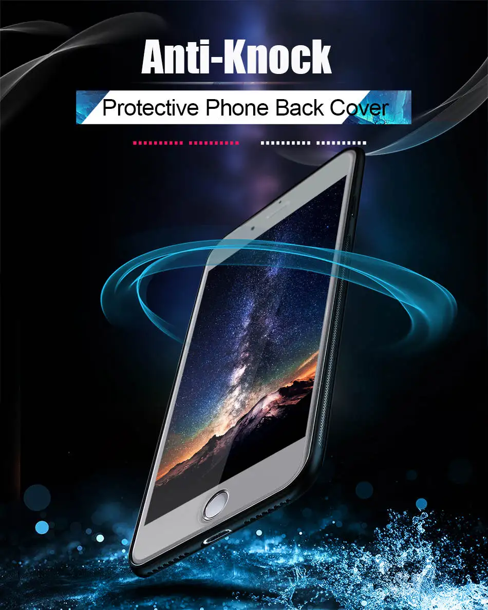 TOMKAS Space Star Case For iPhone X Case Tempered Glass Patterned For iPhone 7 6 Plus 6s 8 Cases Glossy TPU Soft Edge Cover