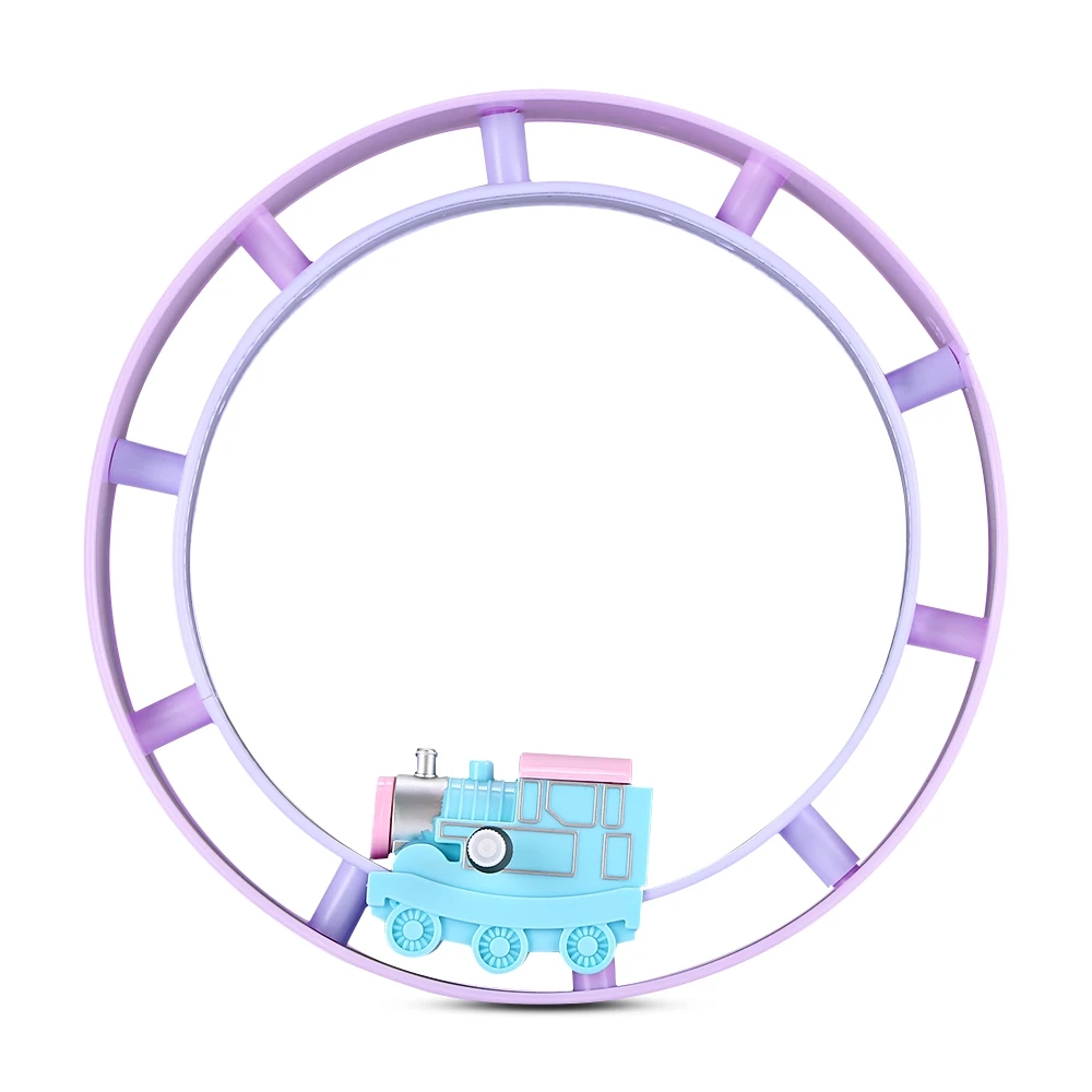 

High Quality Baby Toy Cars Train Rotating Track Clockwork Plastic Toy Candy Bright Colors for Kids Rotate Train Track