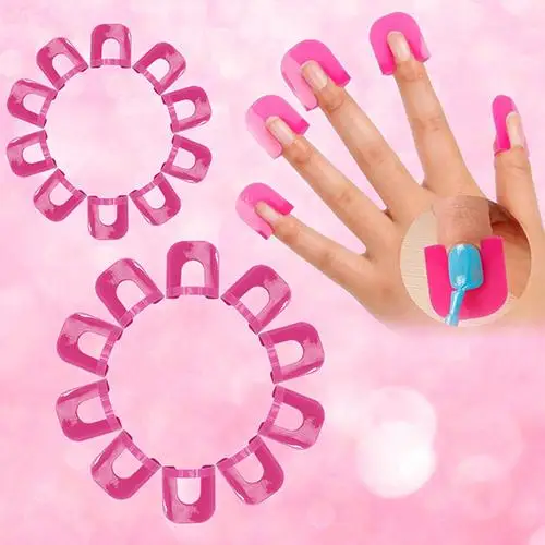 

HOT 26Pcs Nail Polish Edge Anti-Flooding Plastic Template Clip + 1 Pc Sticker Tool SetShowy Chic Manicure Tools Set