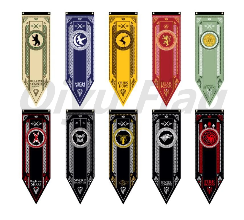 

Game Of Thrones Banner Flag Stark & Tully & Targaryen & Lannister & Baratheon & Martell & Bolton Banner 48*150cm, free shipping