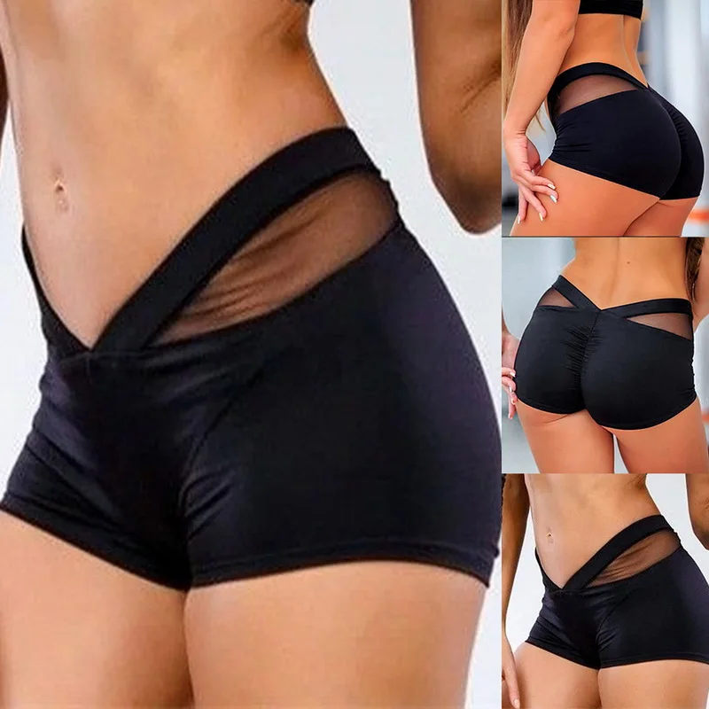 

Vertvie 1pcs Women Yoga Short Pants High-waisted Sports Exercising Skinny Slim Fit Female Solid Color Slim Fitness Yoga Shorts