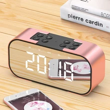 

Bluetooth Led Mirror Alarm Clock Digital Snooze Talking Night Nixie Electronic Desk Clock Light Despertador Digital Led 40N0082