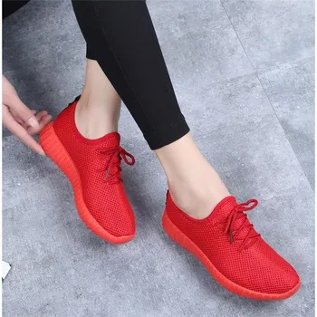 

Tenis Feminino 2019 autumn New Breathable Women Vulcanized Sneakers Lightweight Casual Shoes Lace-up Shoes Slip on Flats Shoes