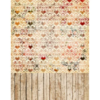 

MEHOFOTO Vinyl Photography Background Damask Hearts Computed Printed Valentine's Day Backdrops for Photo Studio S-2525