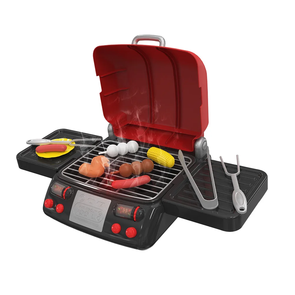 

Early Education BBQ Food Mini Kitchen For Children Grill Serve Toy Set Gift Kids Pretend Play Simulation Miniature Cooking Funny
