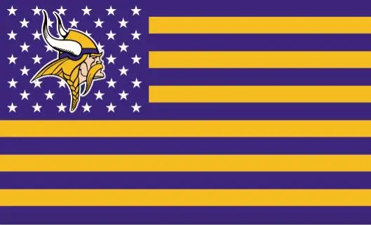 Minnesota Vikings with starts and stripes Flag 3ft x 5ft Polyester