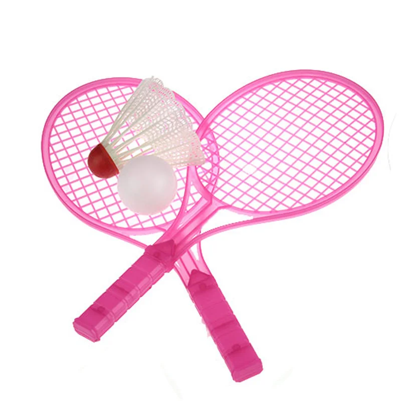1 Set Novelty Child Dual Badminton Tennis Racket Baby Sports Parent Child Sports Bed Toy