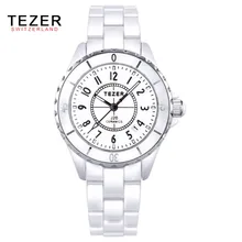 TEZER brand luxury Fashion Casual quartz ceramic watches women wristwatches Girl Dress clock
