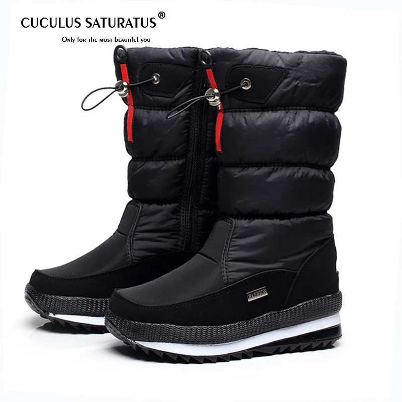 

Cuculus High Quality Women's Boots 2019 New Non-slip Waterproof platform Snow boots White Women Winter Shoes 1705