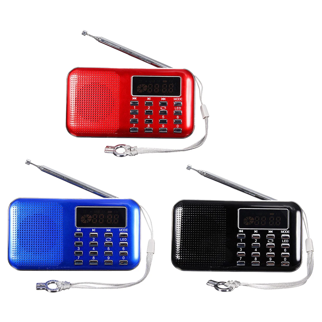 Лучшие предложения мини портативный светодиодный цифровой FM радиоприемник USB Micro