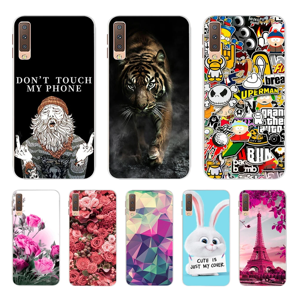 

TPU Cover sFor Samsung A7 2018 Case Matte Silicone Back Print Case sFor Samsung Galaxy A7 2018 A 7 A750 A750F Mobile Case Bumper