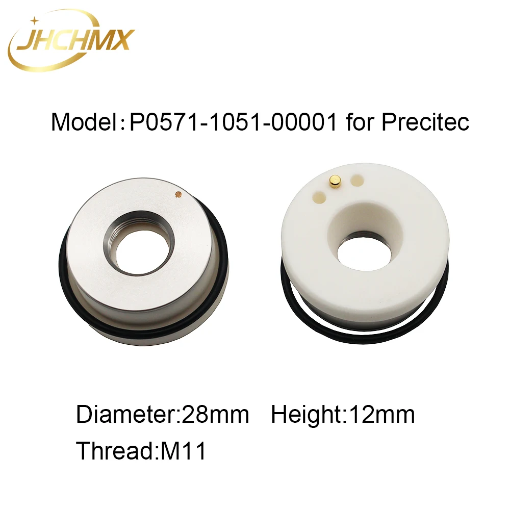 JHCHMX Precitec WSX лазерное керамическое кольцо расширенного типа P0571-1051-00001 Dia.28mm M11 для WSX/Han/HSG волоконные лазерные керамические детали