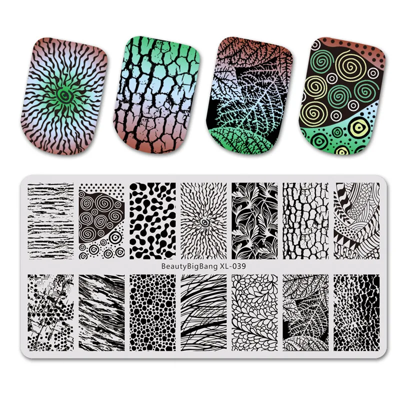 

BeautyBigBang 6*12cm Stamping For Nails Retro Flower Leaf Theme Nail Art Template Nail Stamping Plates BBB XL-039