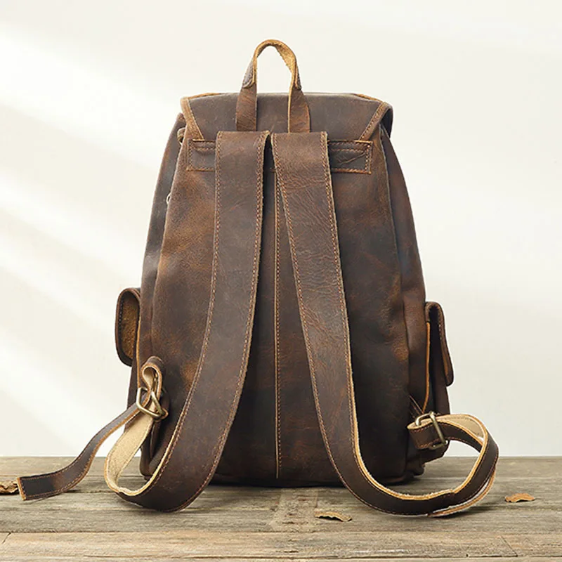 US $85.24 Aetoo Mens Handmade Retro Crazy Horse Leather Shoulder Bag First Layer Cowhide Large Capacity Backpack Female Travel Bag Litera