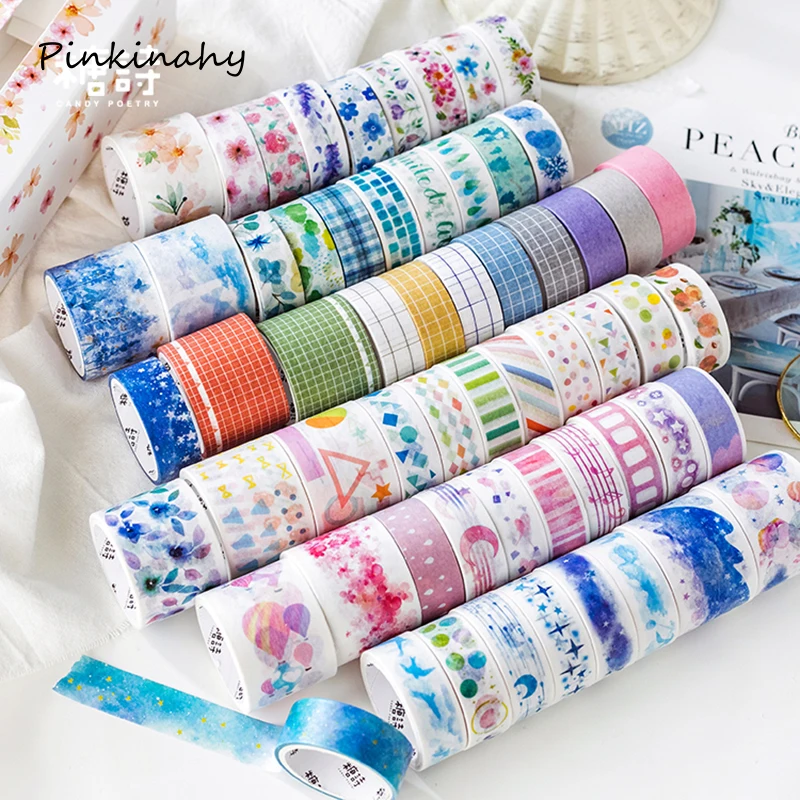 

10 Rolls Blue Starry Sky Lovely Girl Decorative Washi Tape Set DIY Scrapbooking Adhesive Masking Craft Tape School Office Supply