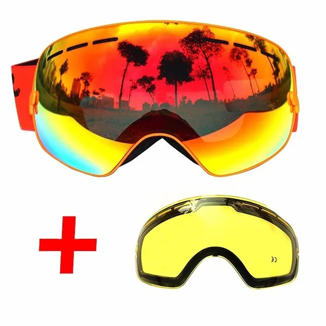 COPOZZ Ski Goggles Double Layers UV400 Anti-fog Big Ski Mask Glasses
