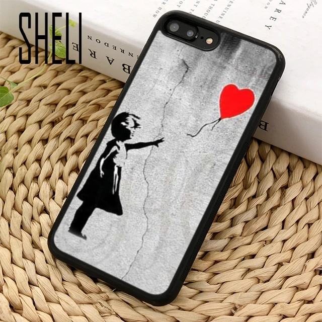 SHELI Banksy Girl With Balloon Phone Case Cover For iPhone 5 6 6s 7 8 plus 11 pro X XR XS max Samsung S7 edge S8 S9 S10 |