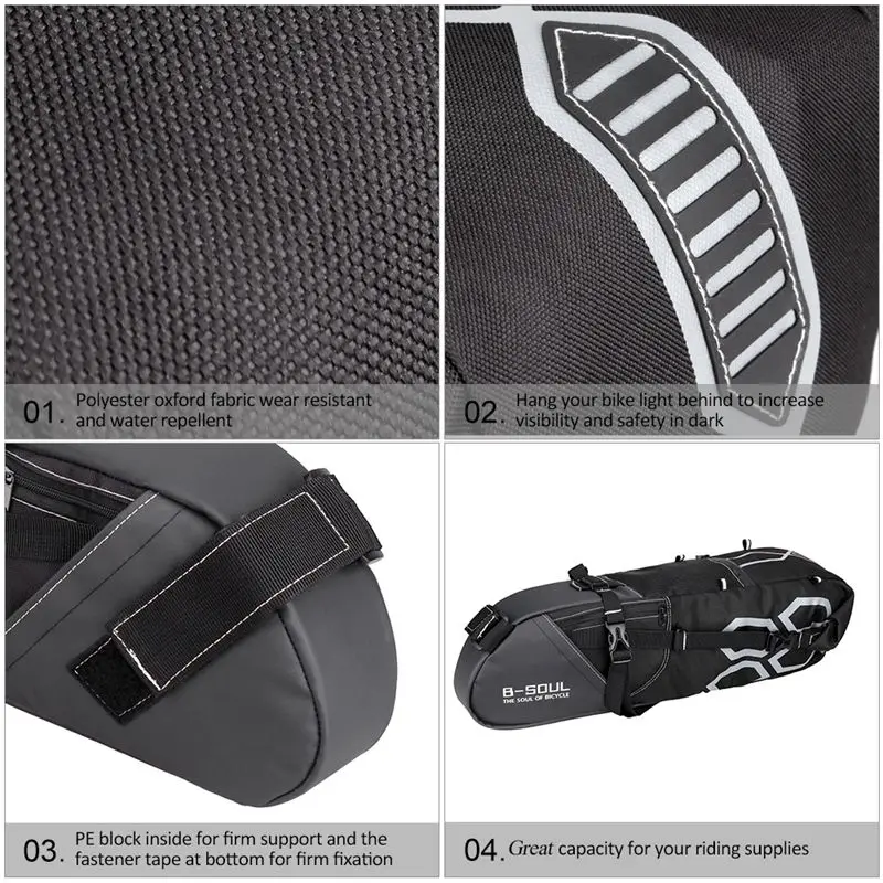Perfect B-SOUL 10L Bike Bag Bike Rear Seat Bag Bicycle Tool Storage Pouch Cycling Saddle Tail Packs Bike Storage Bag for casco ciclism 8