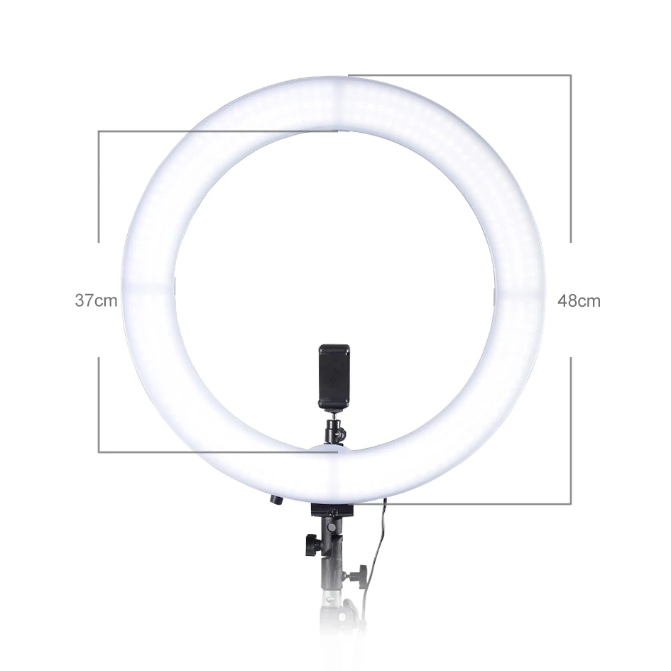 Светодиодная кольцевая ламсветильник Alumotech 18 дюймов 60 Вт 5500K/3200K|studio light bulb|photography