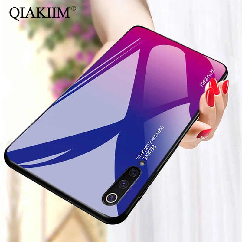 

Gradient Aurora Color Tempered Glass Case For Redmi 7 Note 7 5 6 Pro for Xiaomi Pocophone F1 Mi8 Lite Mi Mix3 A2 A1 Mi 9 6 6X 5X