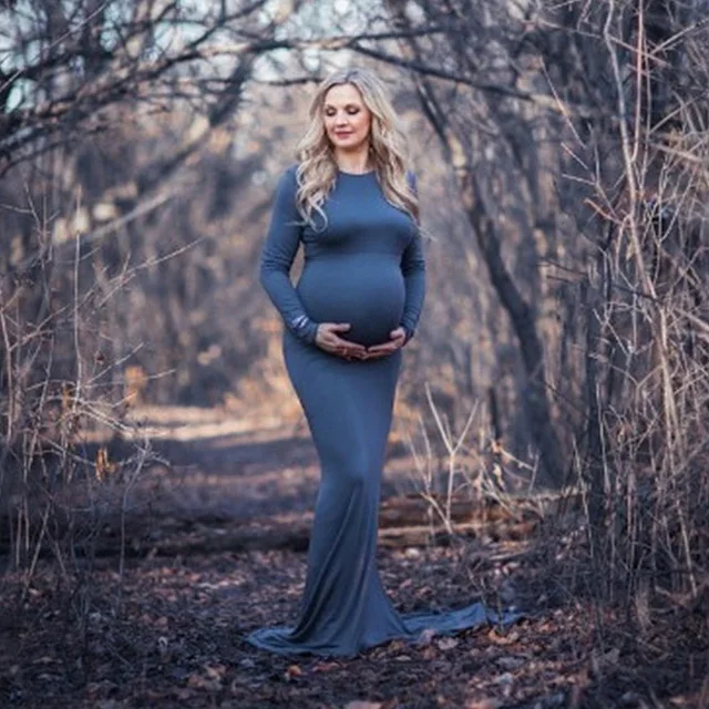 

Long Sleeve Maternity Dresses Slim Pregnant Women Dress Maternity Photography Props Pregnancy Dress Maternity Mermaid Vestidos