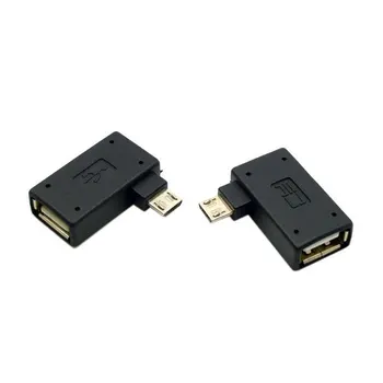 

10pcs/lot Chenyang 2pcs Left & Right Angled 90 Degree Micro USB 2.0 OTG Host Adapter with USB Power for Cell Phone & Tablet