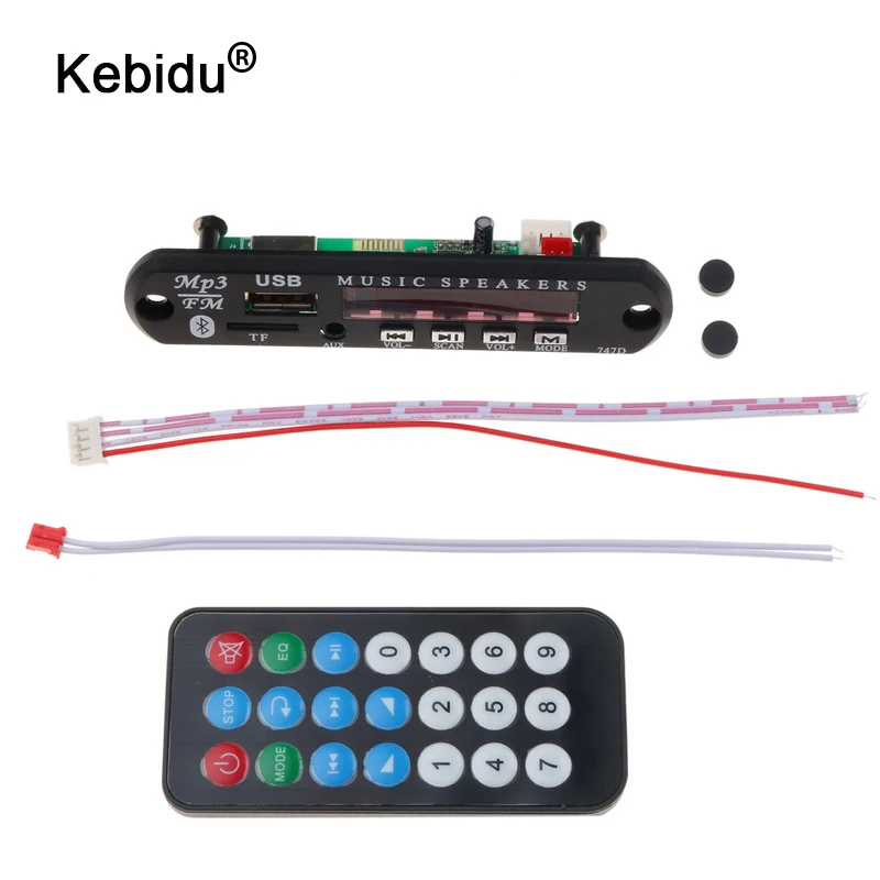 Kebidu USB автомобильный аудио TF FM радиомодуль беспроводной Bluetooth 5 в 12 В MP3 WMA декодер