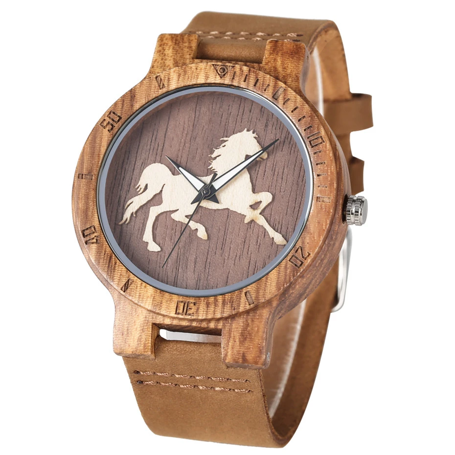 Montre En Cuir Veritable Marron Pour Homme Et Femme Montre Bracelet A Quartz Affichage Cheval Classique Unique A La Mode Aliexpress