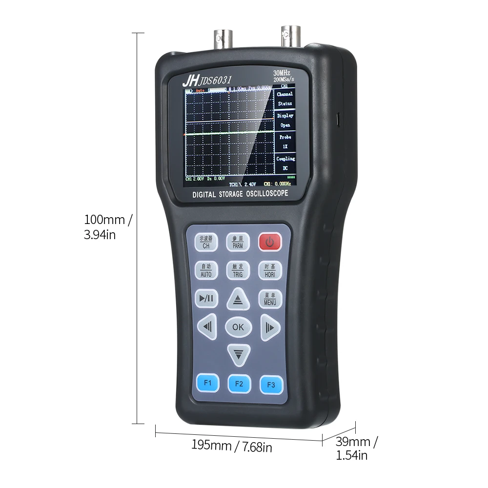 Цифровой 1CH Осциллограф портативный измеритель объема цифровой осциллограф 30 МГц 200MSa/s с USB зарядное устройство зонд кабель набор