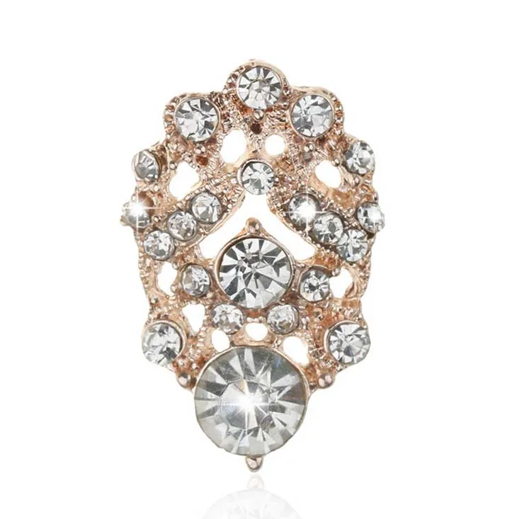 

10pcs 1.7*2.7cm Gold color Rhinestone flatback buttons Crystal Embellishment hair bow decoration
