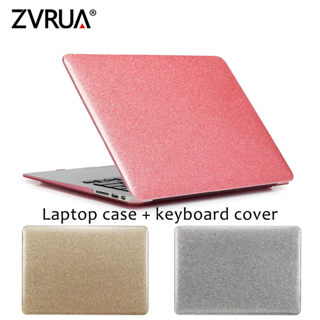 

ZVRUA Shiny Laptop Case for Apple Macbook Air Pro Retina 11 12 13 15 for Mac Books 13.3" with Touch Stick + Keyboard Cover