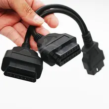 Автомобильный OBD Удлинительный кабель преобразует в 2 OBD 16Pin один в два 30 см