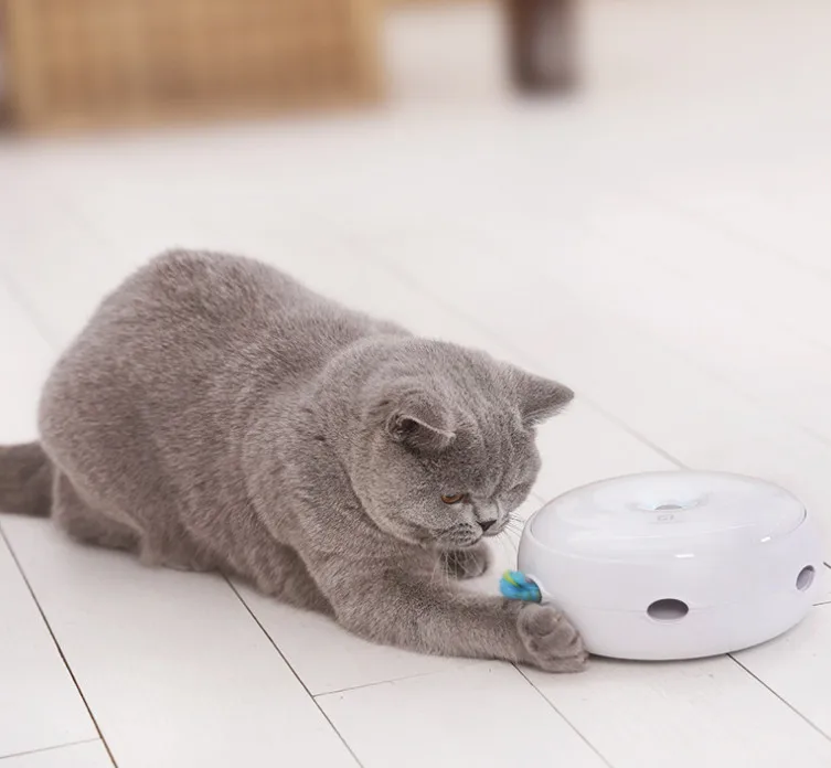 

Electric Cat Toy Smart Teasing Cat Stick Crazy Game Spinning Turntable Cat Catching Mouse Donut Automatic Turntable Cat Toy