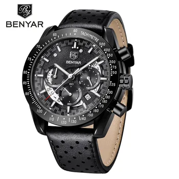 

BENYAR Casual Fashion Chronograph Stainless Steel Watches Set Men high Quality business Quartz Male Wristwatch Relogio Masculino