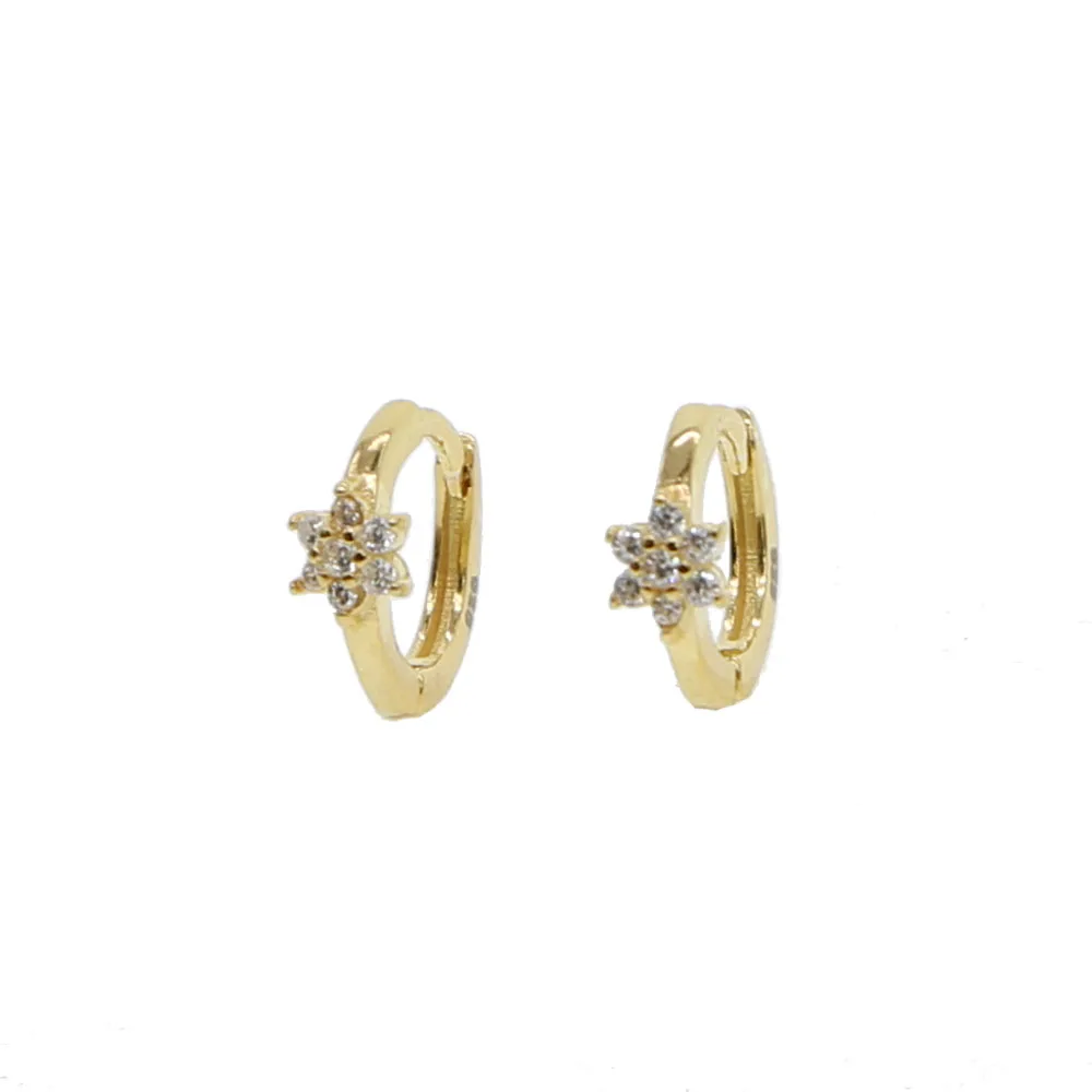 Высококачественные ювелирные изделия из стерлингового серебра 925 пробы, подвеска со стразами в виде цветка, крошечные серьги-гвоздики CZ для женщин, модные роскошные ювелирные изделия, подарки