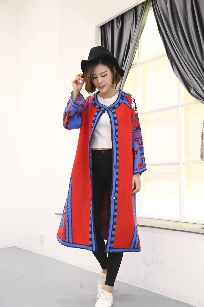 Best Price Cheshanf 2020 New Fashion Hot Sale Woman All Matche Red Color Pattern Long Fund Knitting Three Quarter Sleeve Boho Cardigan Best Price Cheshanf 2020 New Fashion Hot Sale Woman All Matche Red Color Pattern Long Fund Knitting Three Quarter Sleeve Boho Cardigan