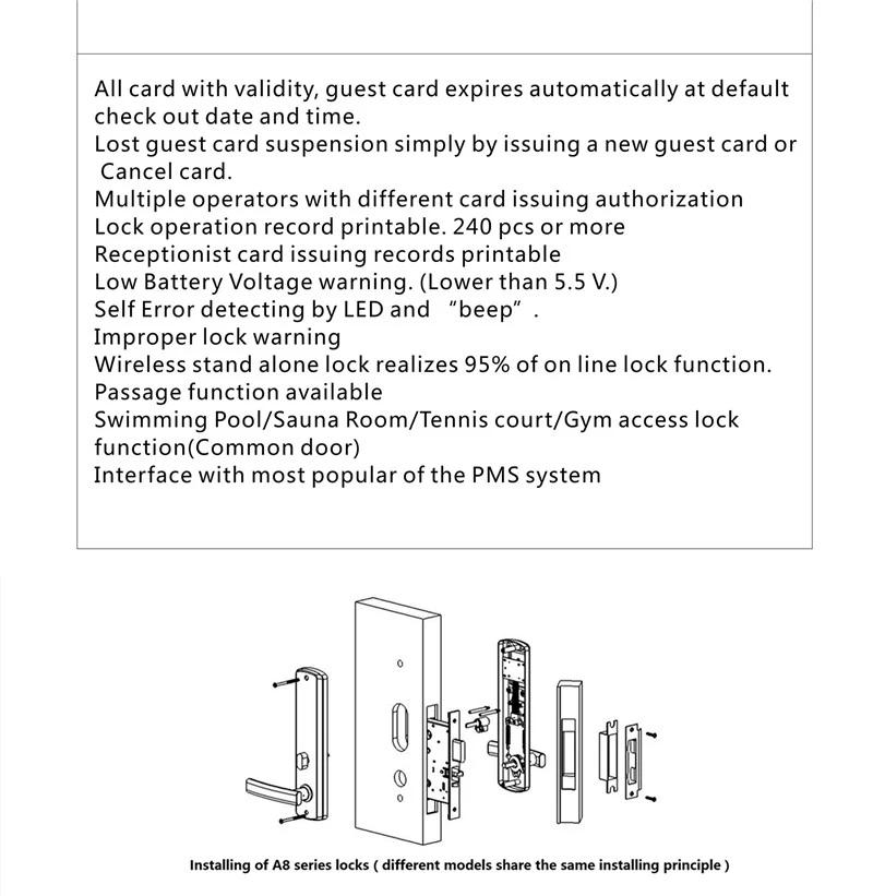 LACHCO умный электронный дверной замок RFID карта с ключом для дома отель для квартиры офиса смарт-вход L16017SG