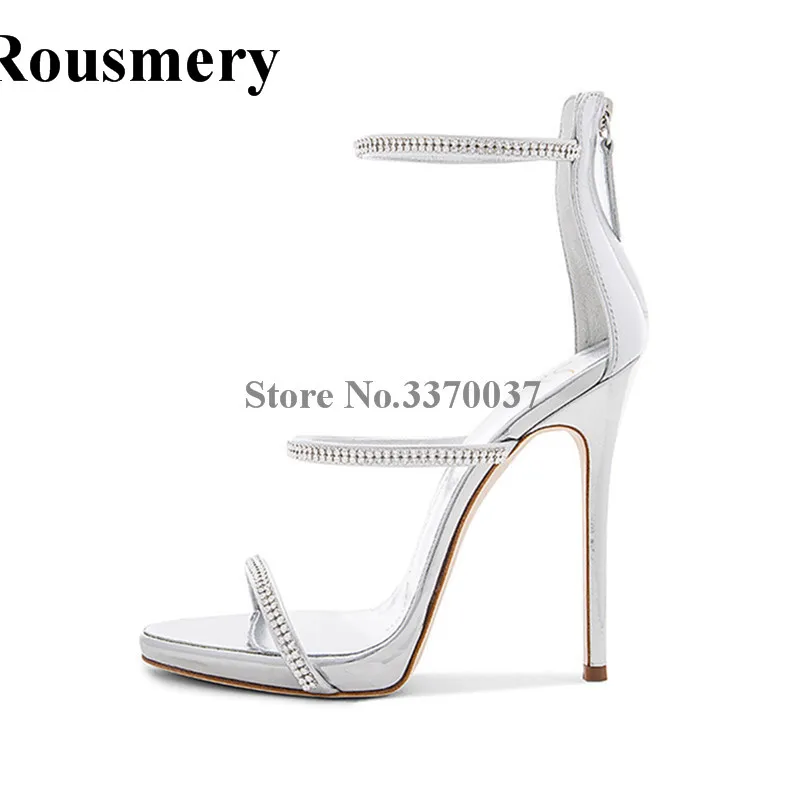 Women Charming Open Toe Rhinestones Straps High Heel Sandals Cut-out Crystal Back Zipper-up Sandals Formal Dress Shoes цена Women Charming Open Toe Rhinestones Straps High Heel Sandals Cut-out Crystal Back Zipper-up Sandals Formal Dress Shoes цены онлайн