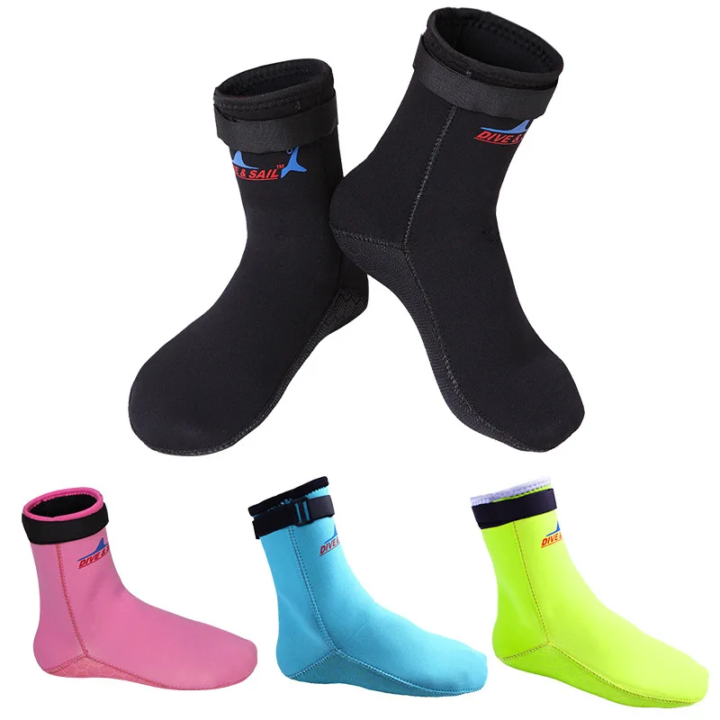 

3MM diving socks men and women's neoprene rubber beach snorkeling socks keep warm and anti-skid winter swimming diving shoes