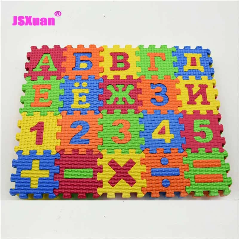 60Pcs EVA Foam Russian Alphabet Letters Numbers Floor Baby Mat Learn toy 