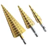 3Pcs/lot HSS Steel Large Step Cone Titanium Coated Metal Drill Bit Cut Tool Set Hole Cutter 4-12mm 4-20mm 4-32mm ► Photo 1/6