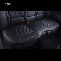 Premium PU Leather Car Seat Cover - Universal Waterproof & Anti-Slip Cushion Protector (Rear Red line 1pc)