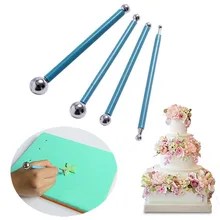 4 шт. сахарная голова-двойной глина инструмент для украшения помады, DIY Кухня выпечка Торт Кондитерские инструменты помадка ручка