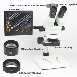 Пайка PCB Ремонт набор инструментов 20MP 1080P HDMI микроскоп камера + 3,5 ~ 90X Simul-focal тринокуляр стерео микроскоп непрерывный зум