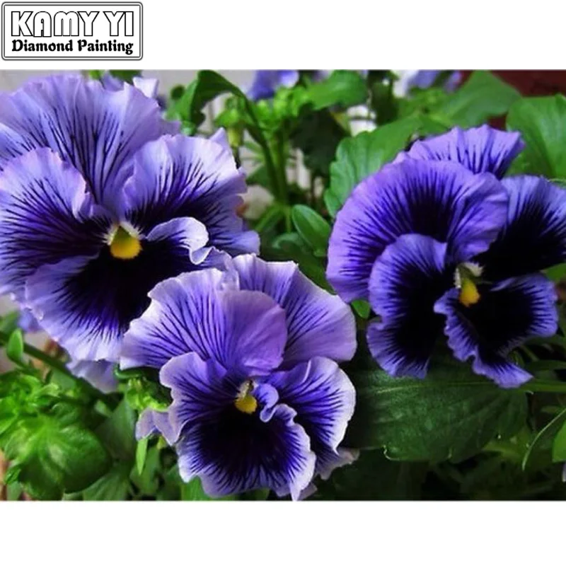 

Diy diamond painting flowers 3d square mosaic full cross stitch Diamond embroidery Violet for Crafts Home decorations needlework
